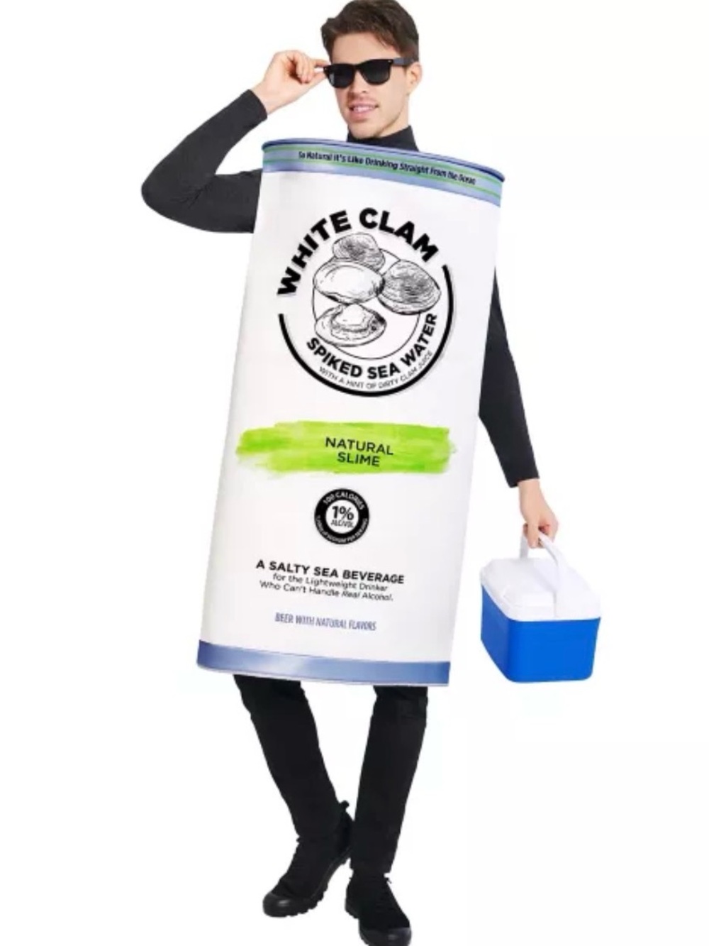 White Clam Seltzer Adult Costume,Men One Size , White Clam Seltzer